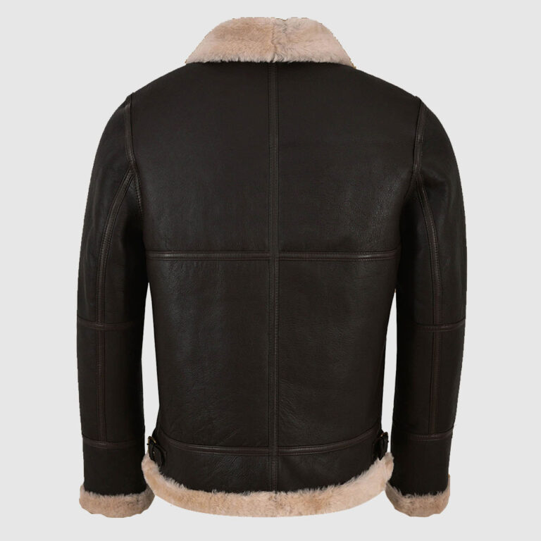 Men Black Sheepskin Jacket - Flying Leather Jacket