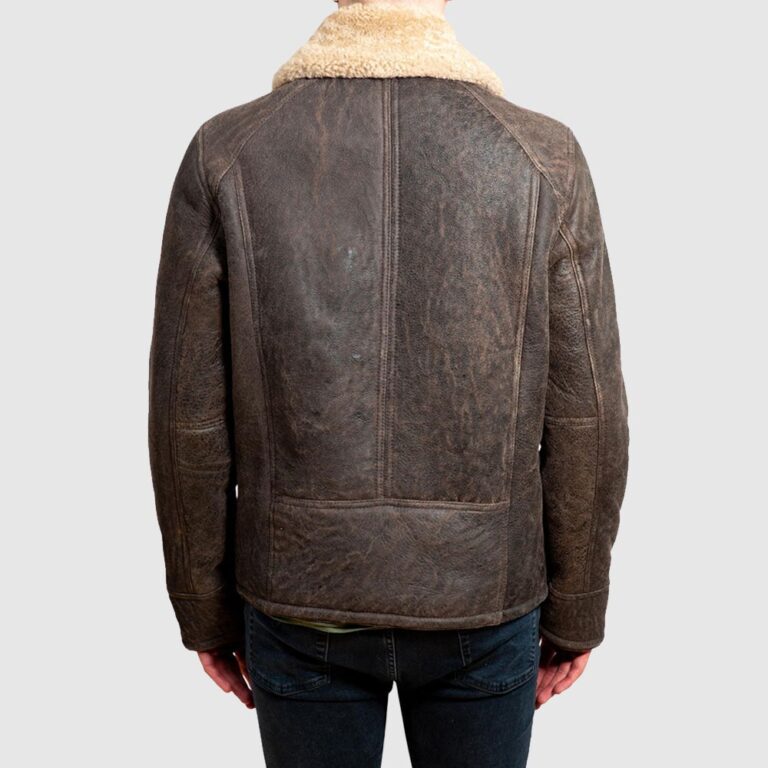 Mens Sheepskin Jacket - Nappa Leather Aviator Style Bomber Coat