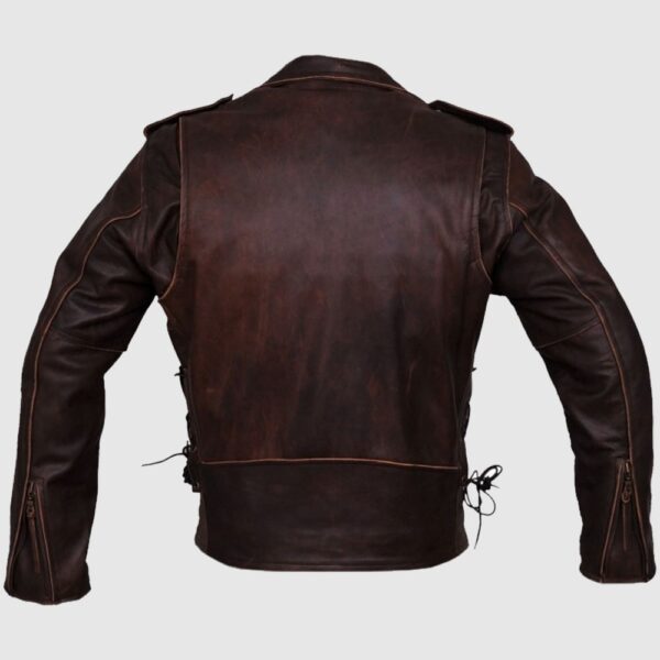 Men Distressed Leather Jacket Motorcycle Vintage Brown Leather Jacket