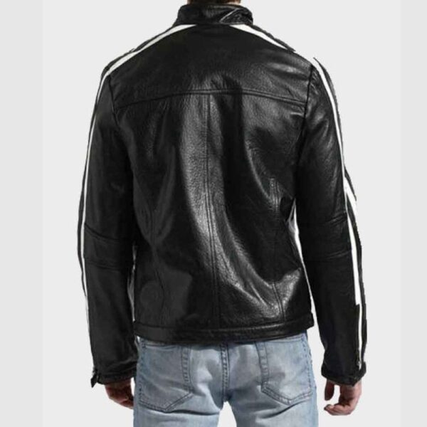 Black Cafe Racer Leather Jacket